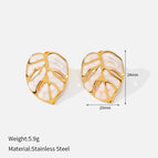 White Leaf Earrings