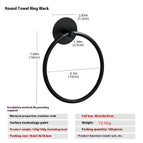 Towel Ring Round Black