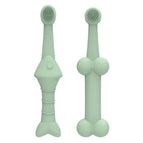 Green / Fish shaped toothbrush set