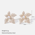 Beige Petal Earrings