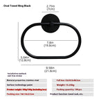 Towel Ring Oval Black