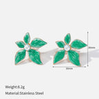 Green Petal Earrings